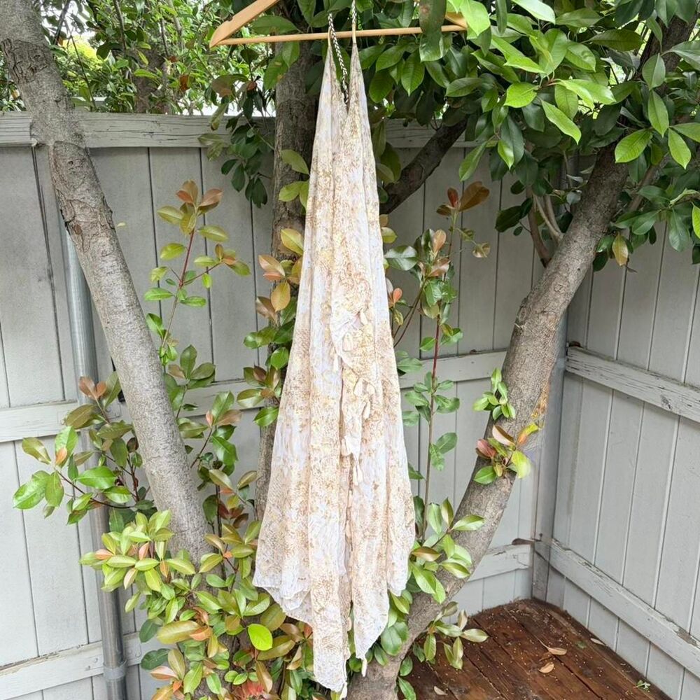 pool to party | cream + gold snakeskin print halter coverup - Picture 3 of 7